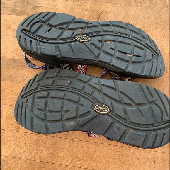 Chaco z2 Womens blue orange geometric sandal excellent - Picture 4 of 4